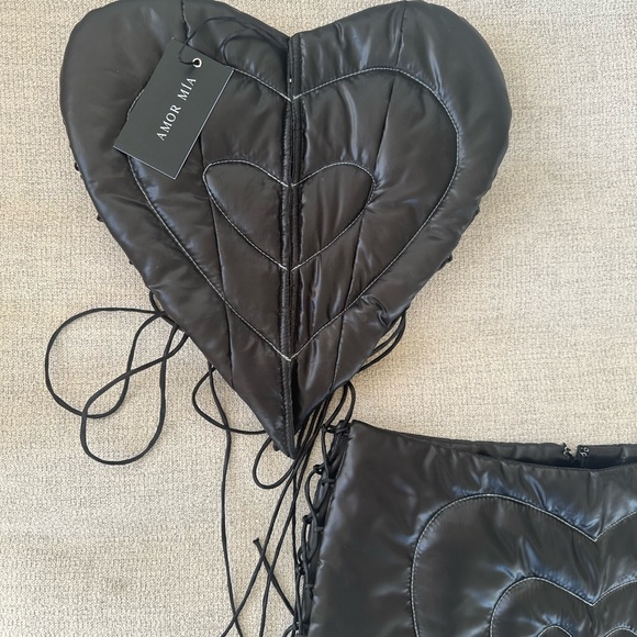 amor mia puffer set (top size small, bottom xs) top NWT bottom NWOT *not worn* - Picture 2 of 6